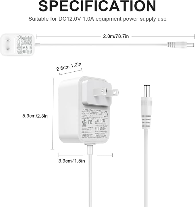 for Levoit Core Mini Air Purifier Power Cord 12V 1A Power Supply UL Lited | - Image 7