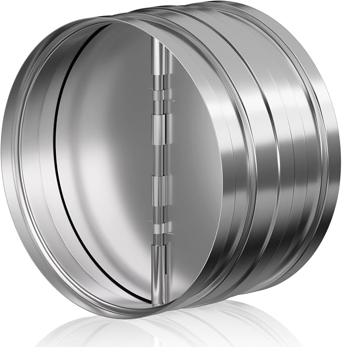 Hon&Guan 6 Inch Backdraft Damper, One-Way Airflow Duct Damper 6 Inch Ducting by HonGuan