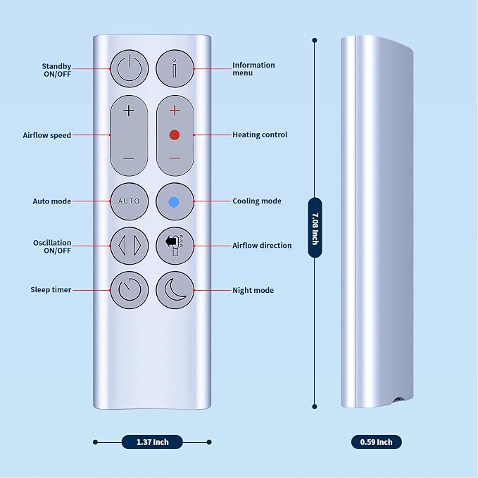 Replacement HP04 HP07 HP4A Fan Remote Control - Image 9
