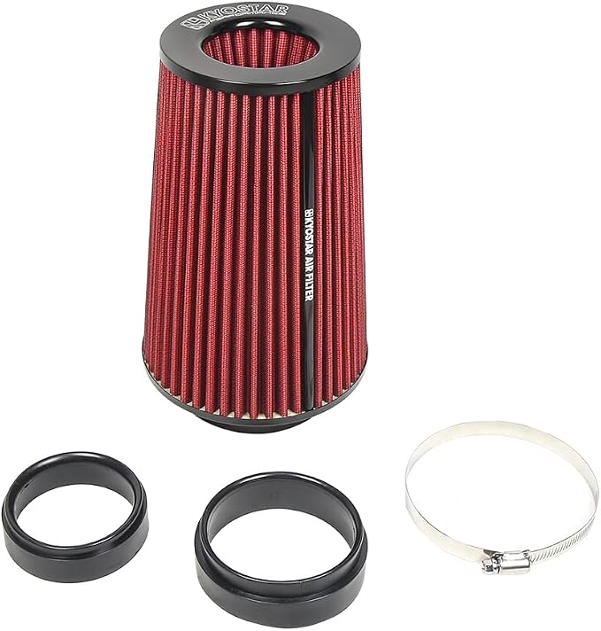 Universal 3/3.5/4" High-Flow Air Filter, Reusable Cone Cold Air Intake by Kyostar