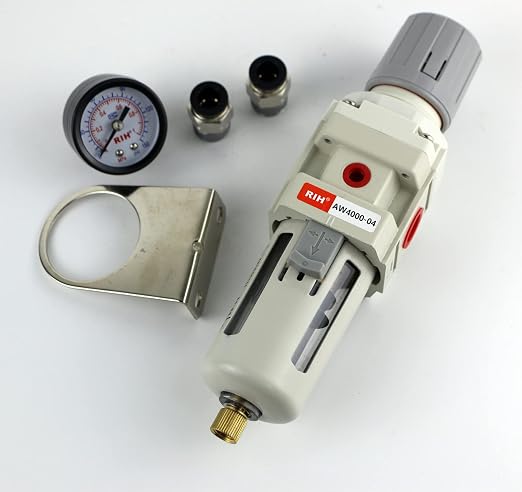 RIH Pneumatics 1/2"NPT Air Filter Pressure Regulator Combo Piggyback, 5 Micron - Image 7