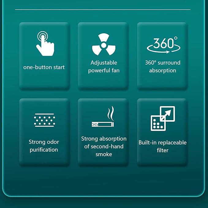 Smokeless Ashtray Indoor with Filters and Scented Tablets to Purify The Air - Image 5