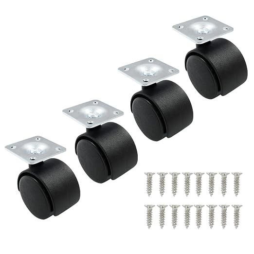 4pcs 1.5 Inch Swivel Caster Wheels, Heavy Duty Swivel Plate Casters Wheel - Image 5