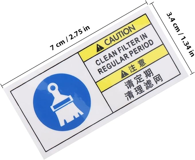 MAGICLULU Weather Resistant Industrial Machinery Filter Cleaning Notice Sticker - Image 2