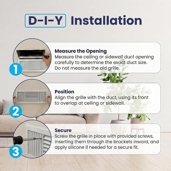 24x8 Aluminum 3-Way Air Supply Vent Cover Wall Ceiling Register Multi-Shutter - Image 9