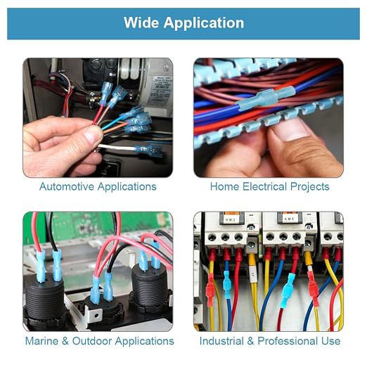 100Pcs Nylon Insulated Spade Connector Kit, 22-10 AWG Male & Female Quick - Image 3