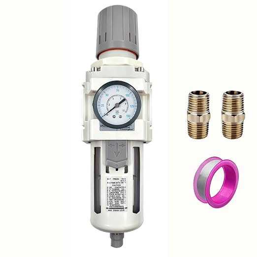 XingNEeng 3/4" NPT Compressed Air Filter Regulator Combo Piggyback, Water/Oil by Unknown