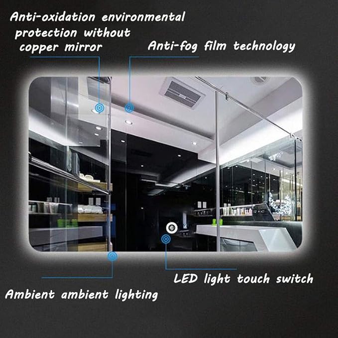 600 x 800mm LED Wall Mounted Bathroom Mirror - Image 6