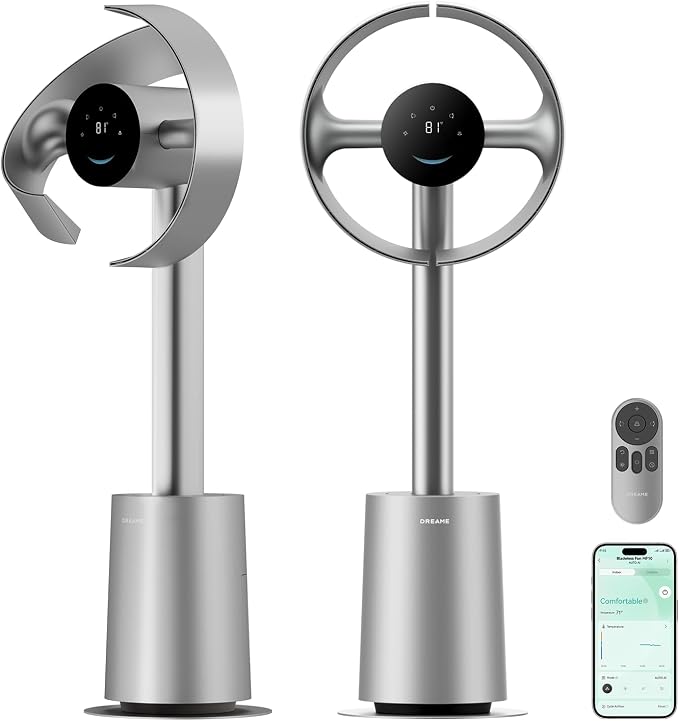 DREAME Bladeless Tower Fan for Bedroom, Smart Standing Fan by Dreame