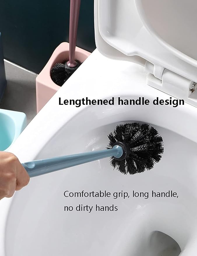 Toilet Scrubber Soft Hair Wall Mount Toilet Brush and Holder, Long Handle - Image 7