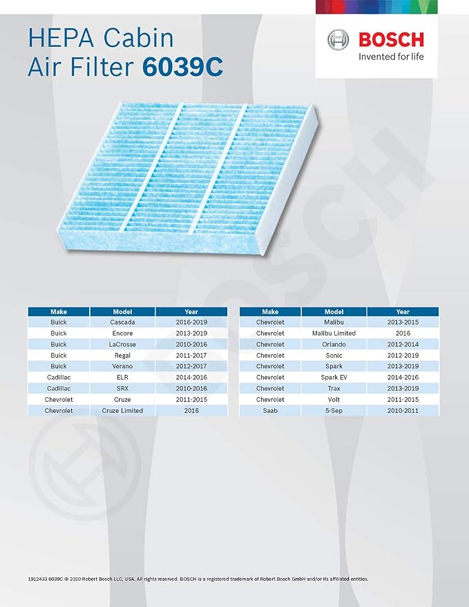 BOSCH 6039C HEPA Cabin Air Filter - Image 6