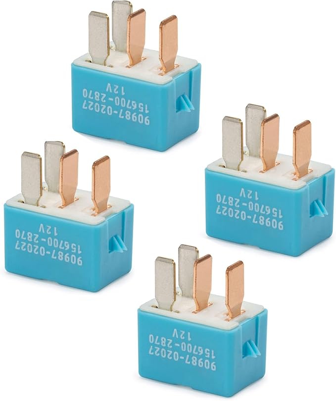 90987-02027 156700-2870 Relay 4 pcs 12V 4 pin Multi Relay Compatible by Unknown