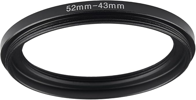 52mm to 43mm Step Up Ring Filter Adapter Black Metal Step up Adapter Rings by Unknown