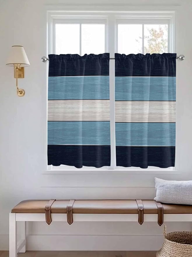 Vintage Country Woodcuts Window Valance Curtains, 2 Panel - Image 3