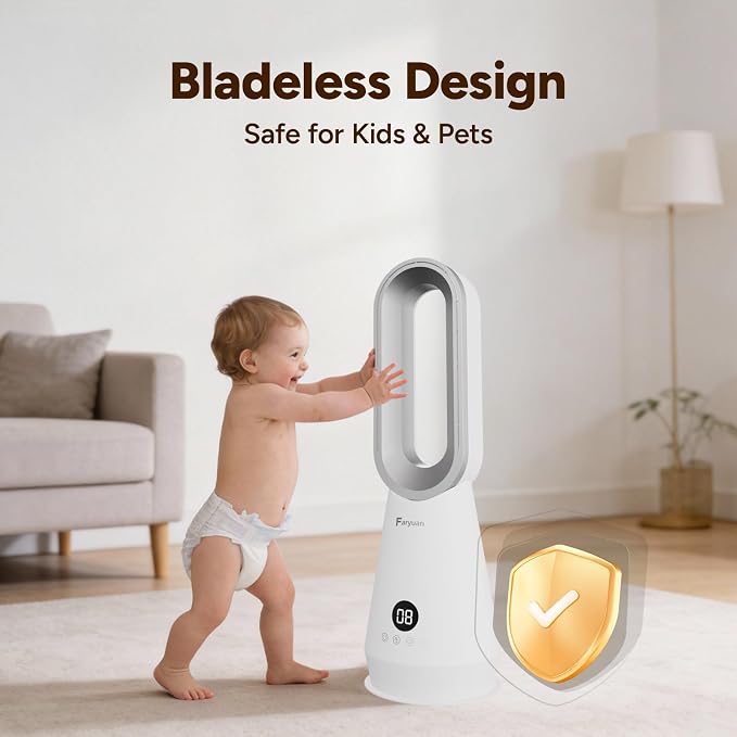 2-in-1 Bladeless Tower Fan, 22 Inch Cooling Fan - Image 5