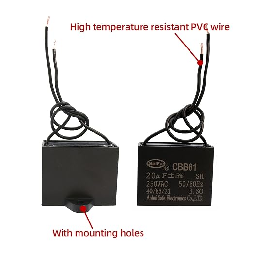 CBB61 Capacitor 20uf 250V AC Ceiling Fan 2 Wire 50/60Hz - Image 3