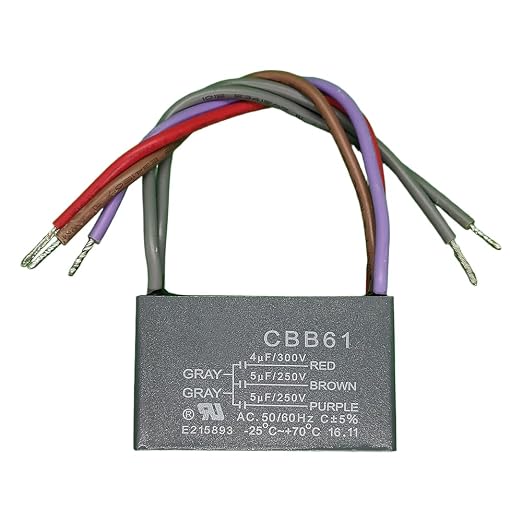 Ceiling Fan Capacitor 4uF + 5uF + 5uF 5-Wire 250V/300V CBB61 | 4mfd+5mfd+5mfd by Unknown