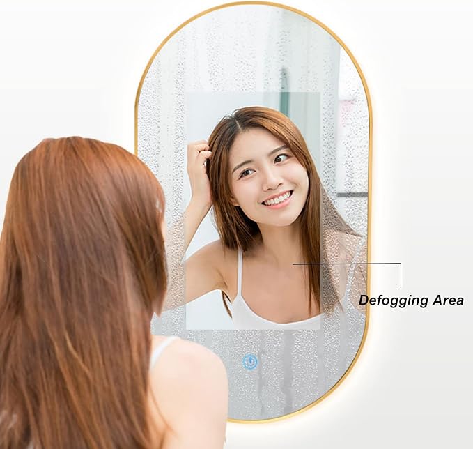 Oval LED Illuminated Bathroom Mirror, Wall-mounted Vanity Makeup Mirror - Image 5