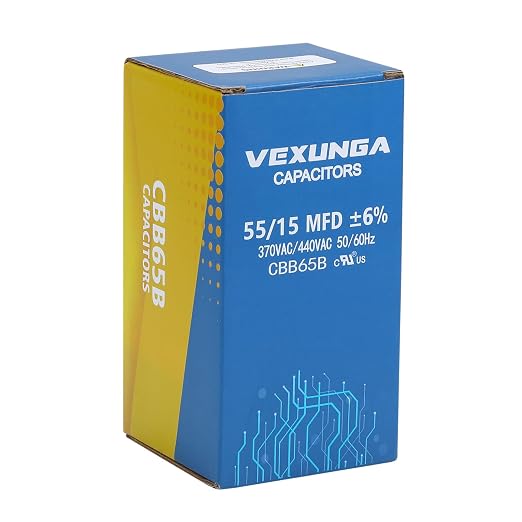 VEXUNGA 55/15 uF 55+15 MFD 370VAC or 440VAC Dual Run Start Round A/C Capacitor - Image 6