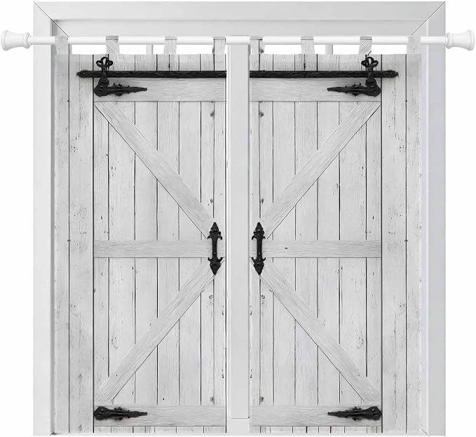 Farmhouse Wood Grain Bathroom Curtains 63 Inch Length, Window Curtains Tab Top by Unknown