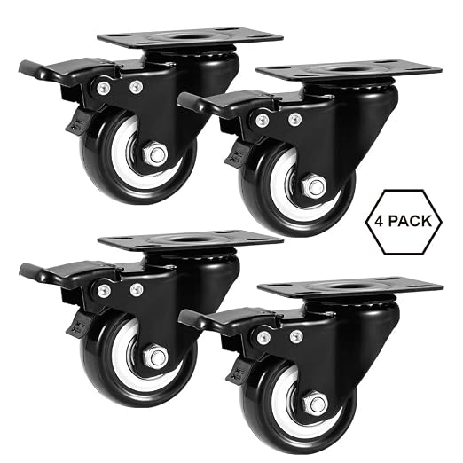 2" Caster Wheels Set of 4, Heavy Duty Casters - Image 5