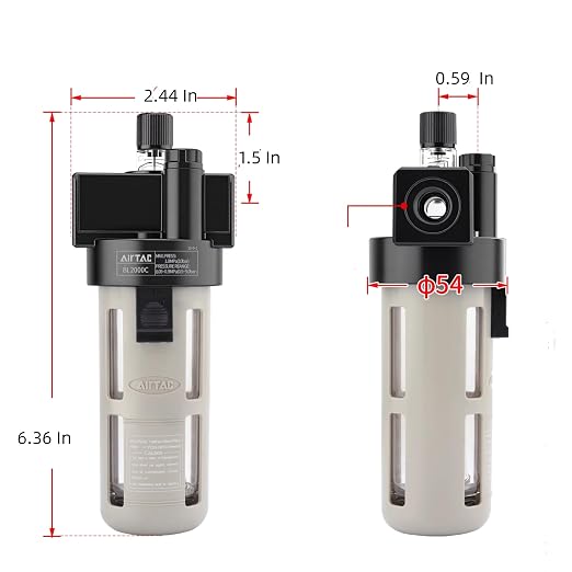 Compressed Air Line Lubricator Airtac BL2000-C 1/4'' NPT 0-145 Psi Oil - Image 2
