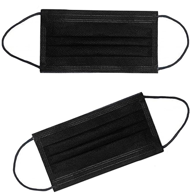 NNPCBT 100PCS 3 Ply Black Disposable Face Mask Filter Protection Face Masks - Image 6