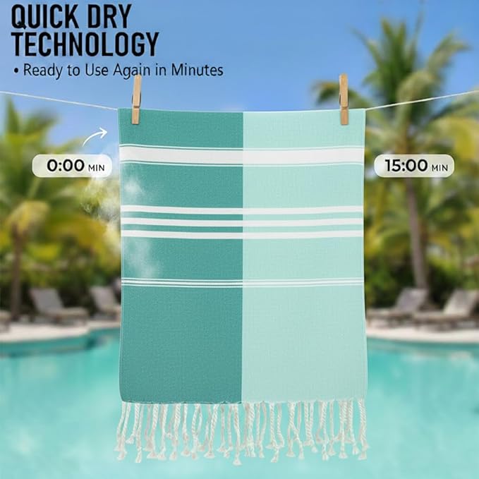 4 Pack Cotton Turkish Beach Towel Lightweight Thin Travel Vacation Essentials Oversized XL Towels Set for Pool Swim Bath Camping Cruise Accessories Absorbent Quick Dry Sand Proof Bulk clearance Stripe