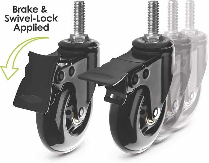 Slipstick 3 Inch Rubber Caster Wheels - Image 6