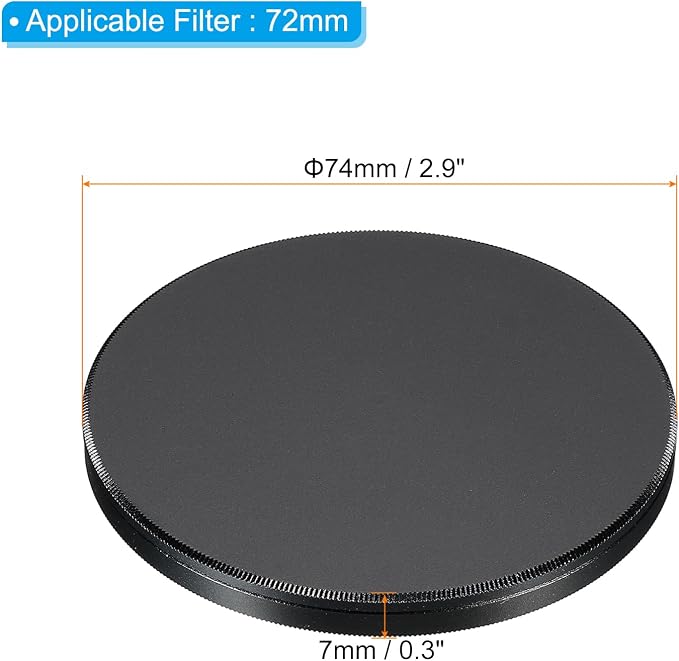 PATIKIL 72mm Lens Cap, Camera Lens Cap Cover Universal Lens Filter Stack Cap - Image 2
