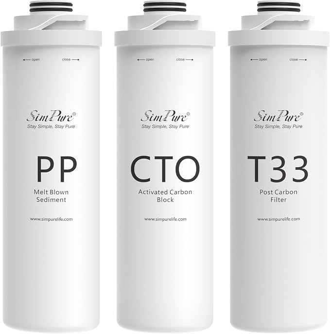 SimPure T1 Series 6-Month Replacement Filter Cartridge Pack Set by SimPure_Water