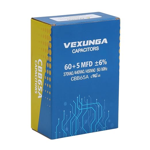 VEXUNGA 60/5 uF 60+5 MFD 370V 440V 450V Oval Dual Run Start AC Capacitor 60 5 - Image 6