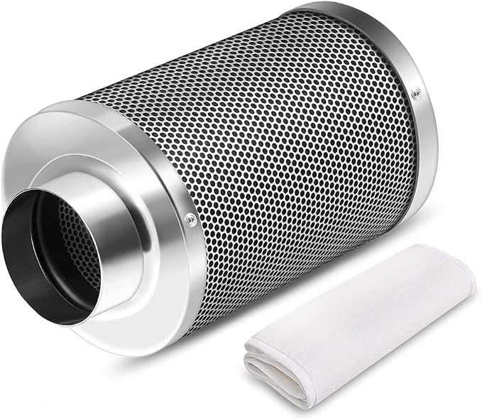 4 Inch Air Carbon Filter Odor Control, Reversible Flange, Pre-Filter Included by Unknown