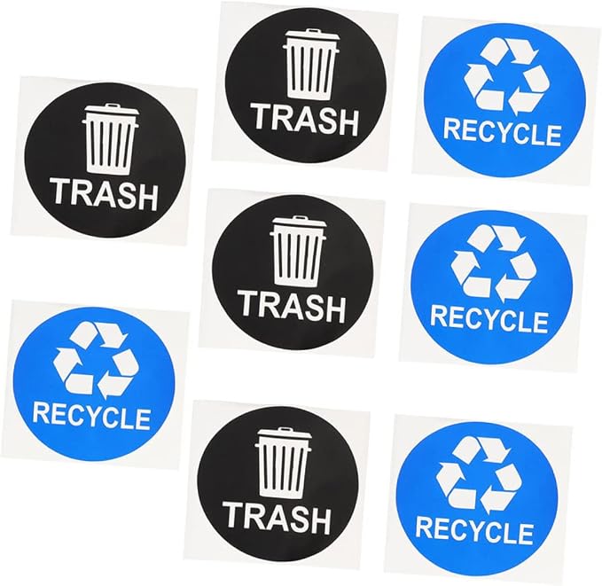 Tofficu 8pcs Hanging Trash Can Stickers Garbage Recycling Decals Material by Tofficu