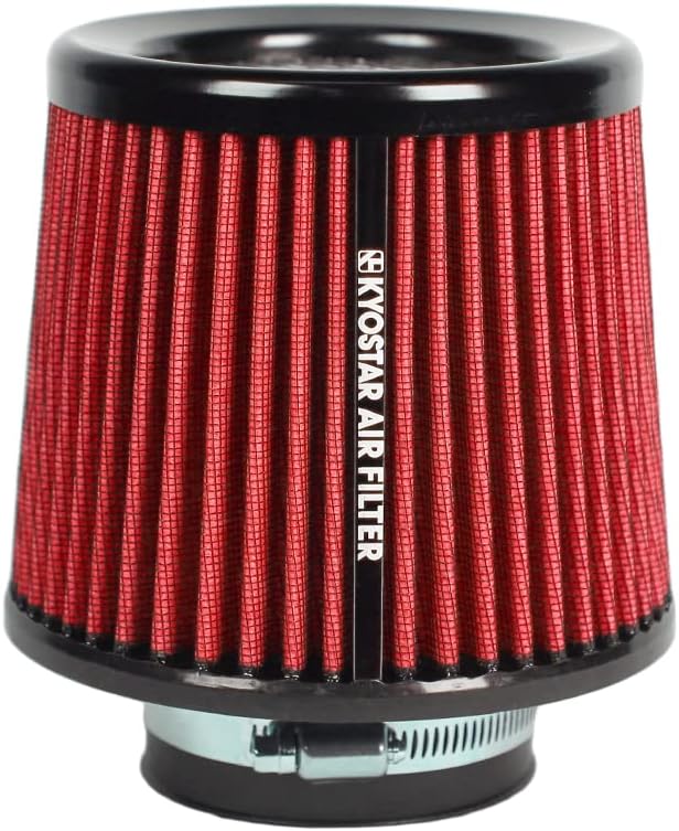 Universal 3" 76mm High-Flow Air Filter, Reusable Cone Cold Air Intake, High by Kyostar