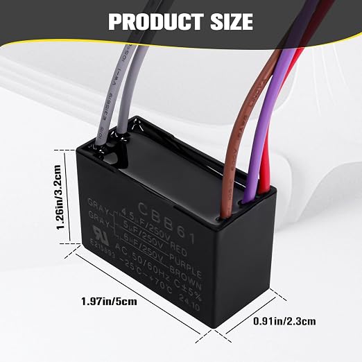 Podoy Ceiling Fan Capacitor 5 Wire - Image 3