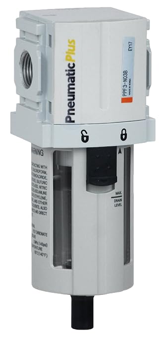 PneumaticPlus PPF3-N02B Compressed Air Particulate Filter, 1/4" NPT, 5 Micron by PneumaticPlus