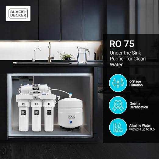 BLACK+DECKER RO 75 Under Sink Water Filter, Alkaline 6-Stage Filtration System - Image 2