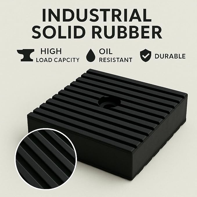 4 Pack Heavy-Duty Anti-Vibration Pads – Solid Rubber 4"x4"x1" | Noise Dampening - Image 4