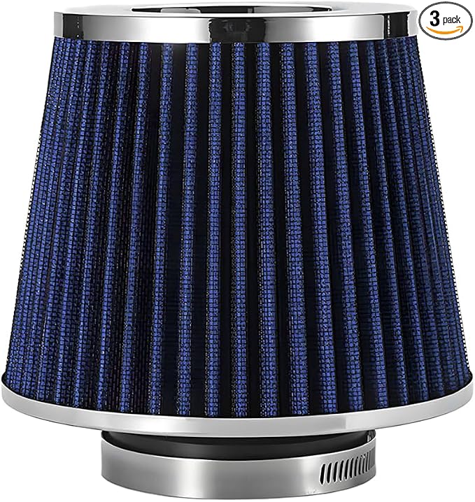 Clamp-On Car Air Intake Filter, 3 In/3.5 In/4 In Three Size High-Flow Washable by Unknown