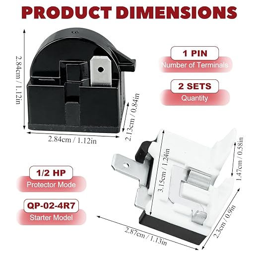 Refrigerator Compressor Relay and Overload Kit 2 Sets Refrigerator Starters - Image 2
