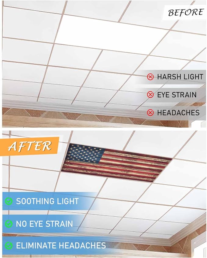 1 Pack Retro American Flag Fluorescent Light Covers Independence Day Stars and - Image 7