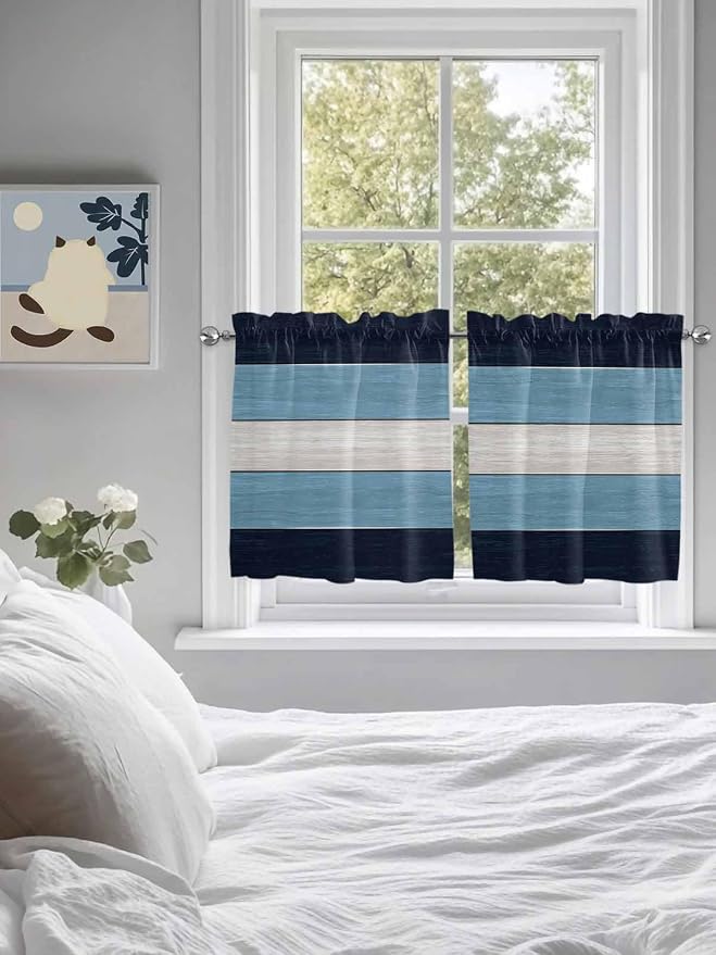 Vintage Country Woodcuts Window Valance Curtains, 2 Panel - Image 3