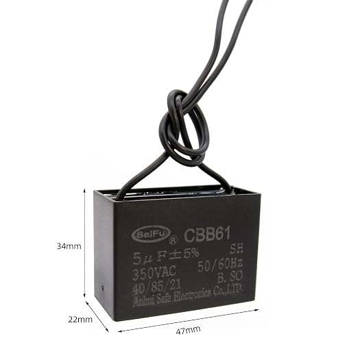 CBB61 Capacitor 5uf 350V AC Ceiling Fan 2 Wire 50/60Hz - Image 2