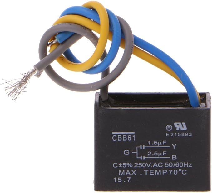Black CBB61 1.5uF+2.5uF 3 Wires 50/60Hz Capacitor - Image 5