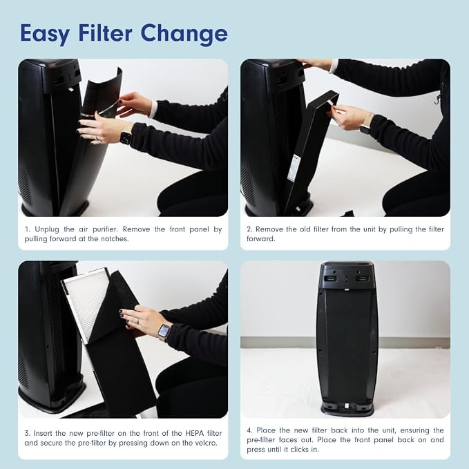 LivePure LP260TH-G Sierra Series True HEPA Digital Tall Tower Air Purifier - Image 7
