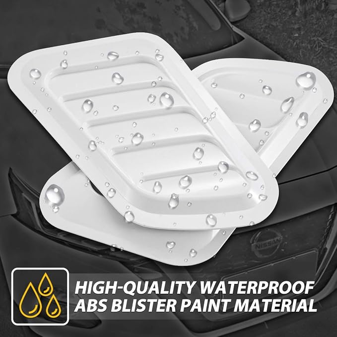 KaTur 1 Pair Universal Car ABS Decorative Air Flow Intake Scoop Turbo Bonnet - Image 3