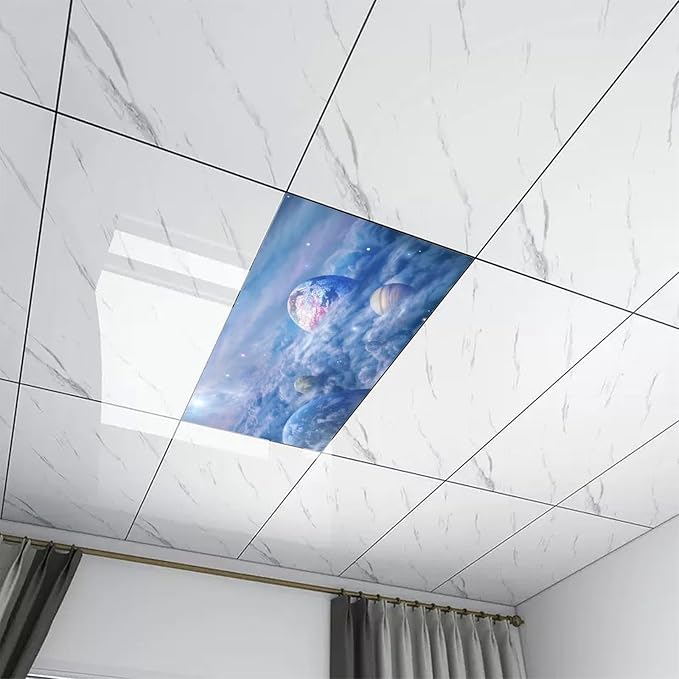2PCS Fluorescent Light Covers for Classroom Ceiling Lights Magnetic Light Covers - Image 7