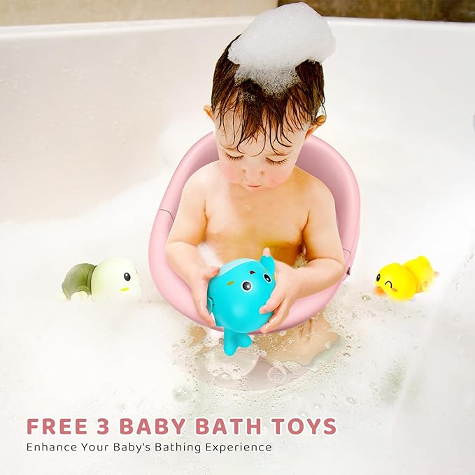Baby Bath Seat, Infant/Toddler Sit Up Bathtub Seat for 6-12-24 Months, Baby Bath Essentials, Great Shower Gifts for Newborn and New Mothers