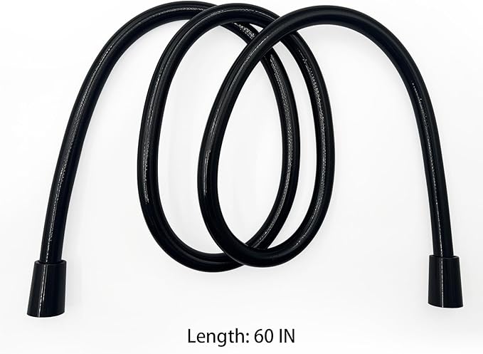 Replacement Shower Hose for RV Camper 6in Flexible & Kink-Free Heavy Duty PVC Lead-Free Black